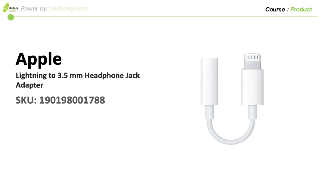 Apple Acc Lightning to 3.5 mm Headphone Jack Adapter