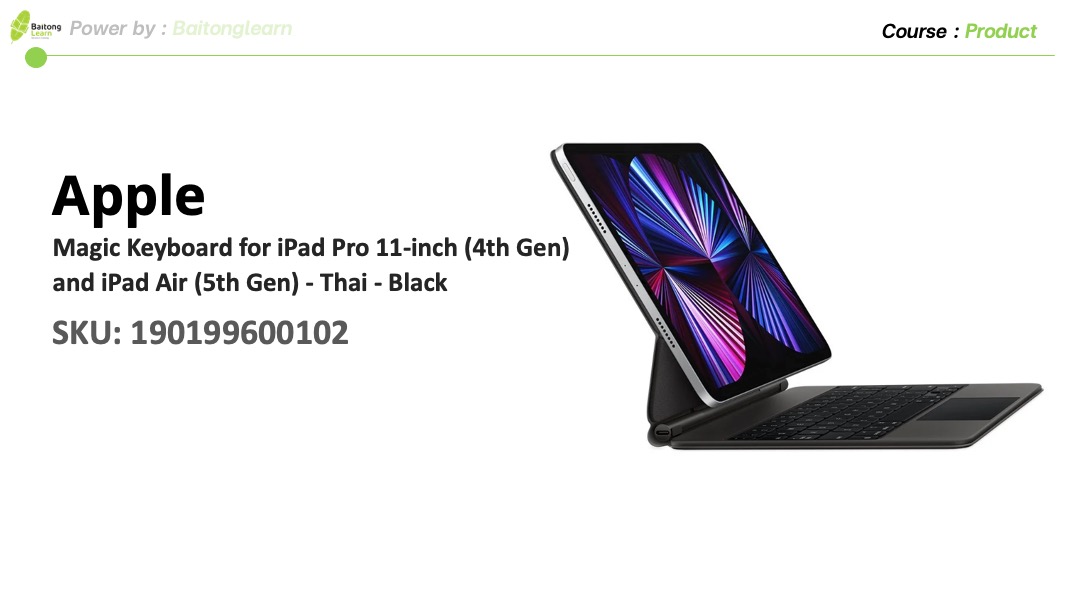 Apple Acc Magic Keyboard for iPad Pro 11-inch (4th Gen) and iPad Air (5th Gen) - Thai - Black