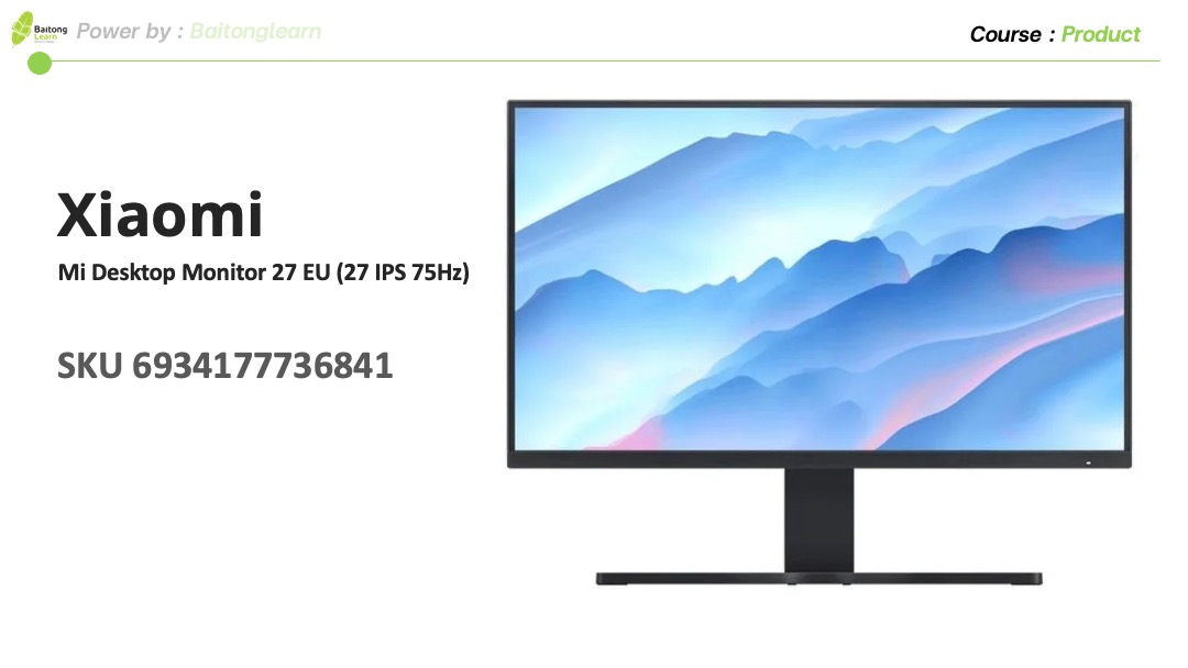 Xiaomi Mi Desktop Monitor 27 EU (27 IPS 75Hz)